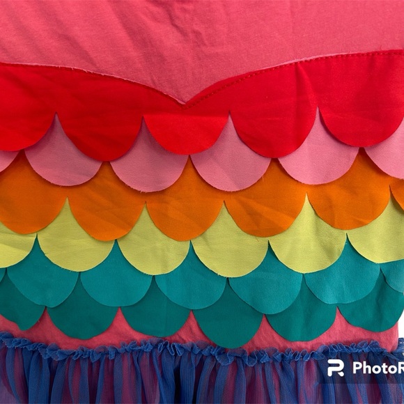 Mini Boden Rainbow Scallop Mermaid Dress, size 9-10 - Picture 3 of 5